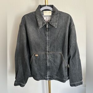 Five Four Five Men’s Vintage Wash Black Denim Work Jacket